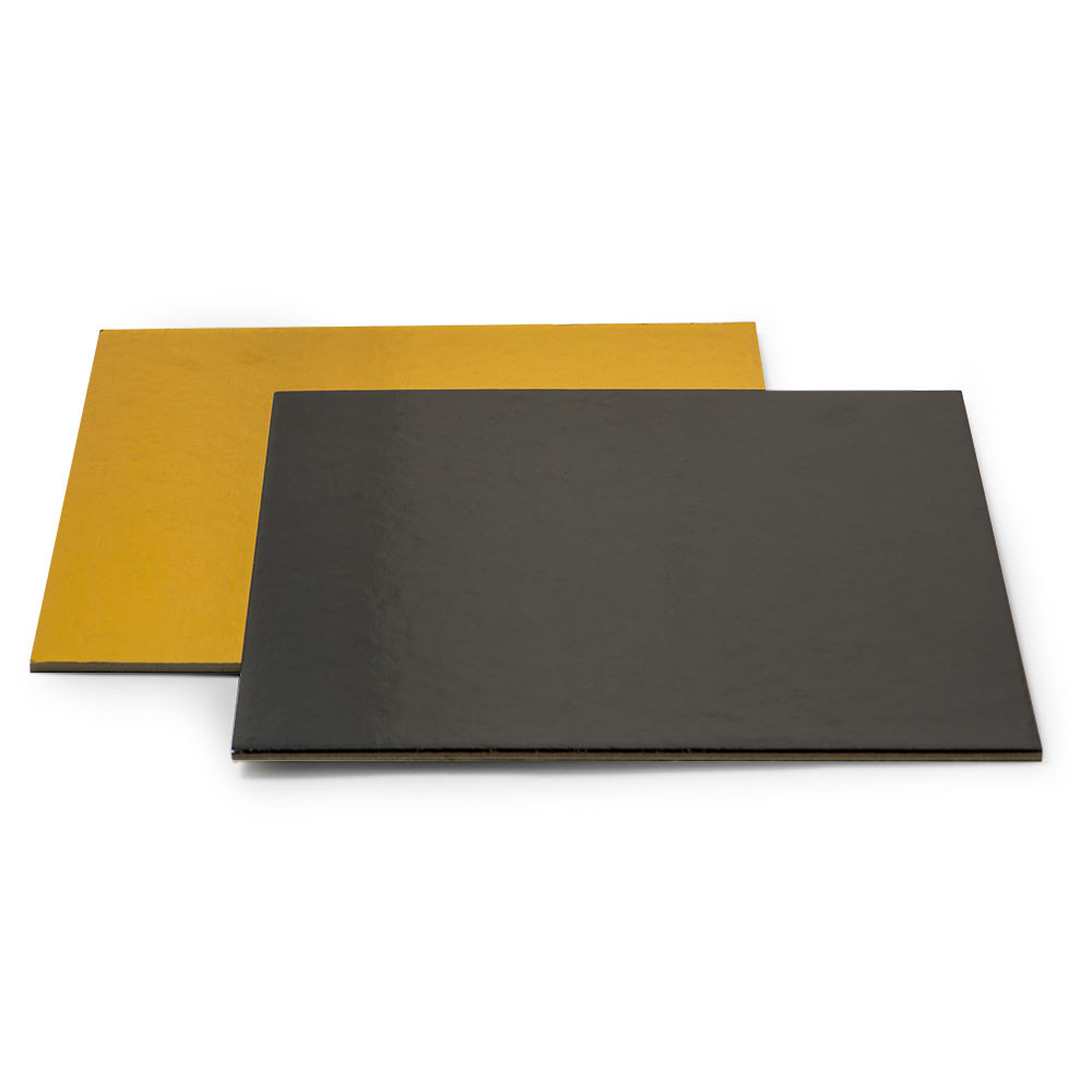 Platou Tort Patrat 2 Fete, Negru/Auriu, 40x40xH0.3 cm [1]