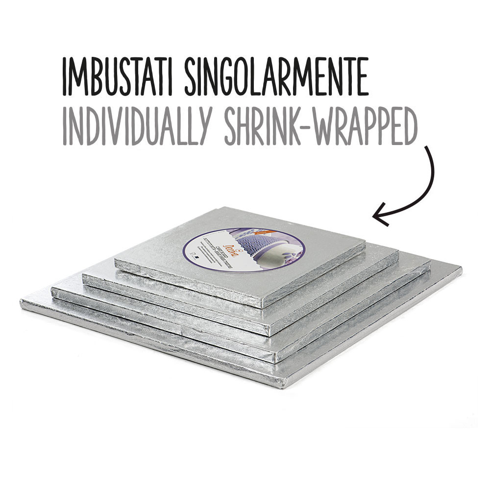 Platou Tort Patrat Argintiu, 40 x 40 x H 1.2 cm [3]