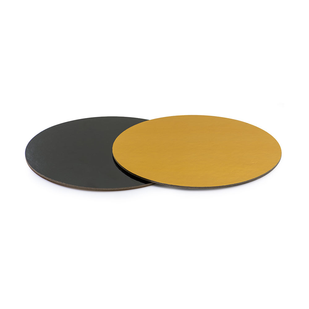 Platou Tort Rotund 2 Fete, Negru/Auriu, Ø 32 x H 0.3 cm [1]