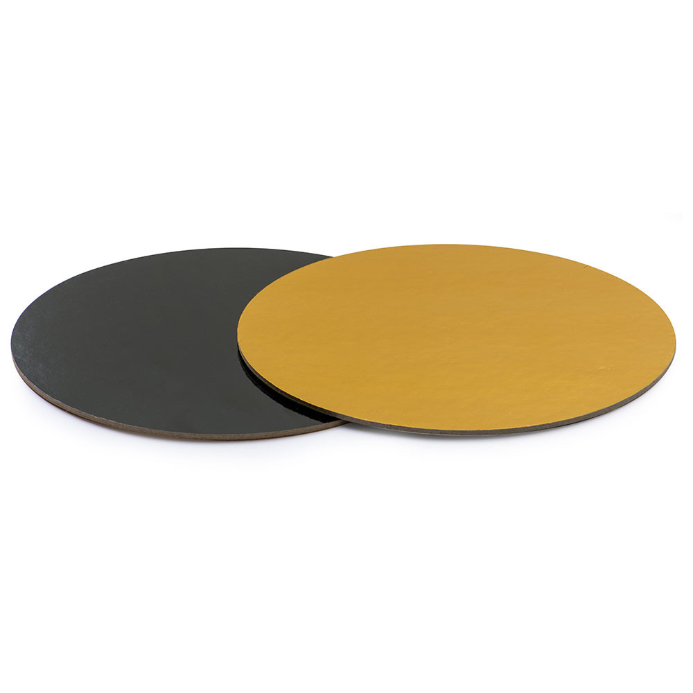 Platou Tort Rotund 2 Fete, Negru/Auriu, Ø 40 x H 0.3 cm [1]