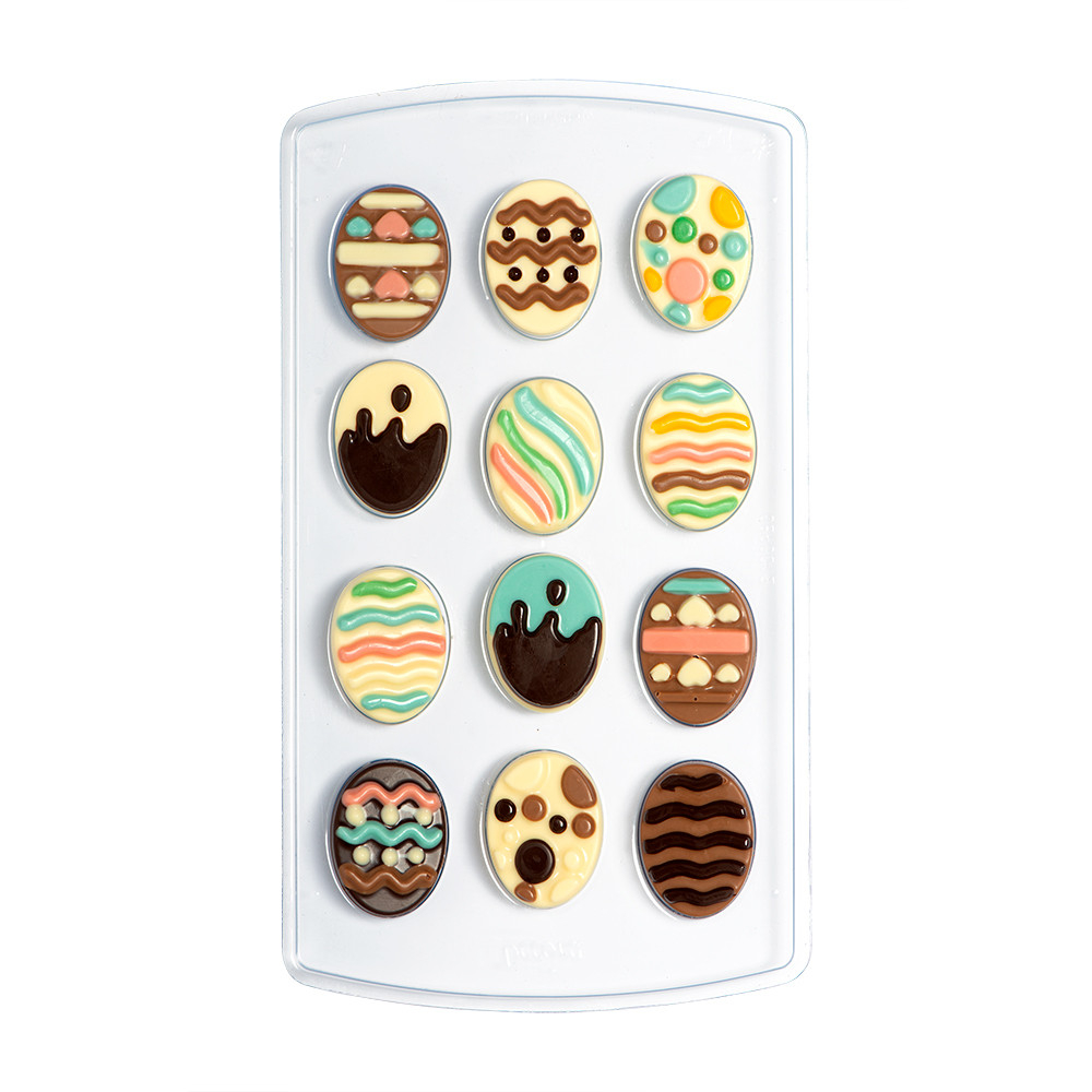 Praline / Decoruri Ciocolata, Oua Paste Ø 1.5 x H 2.6 cm - Set Matrita Plastic si Accesorii Ambalare [2]