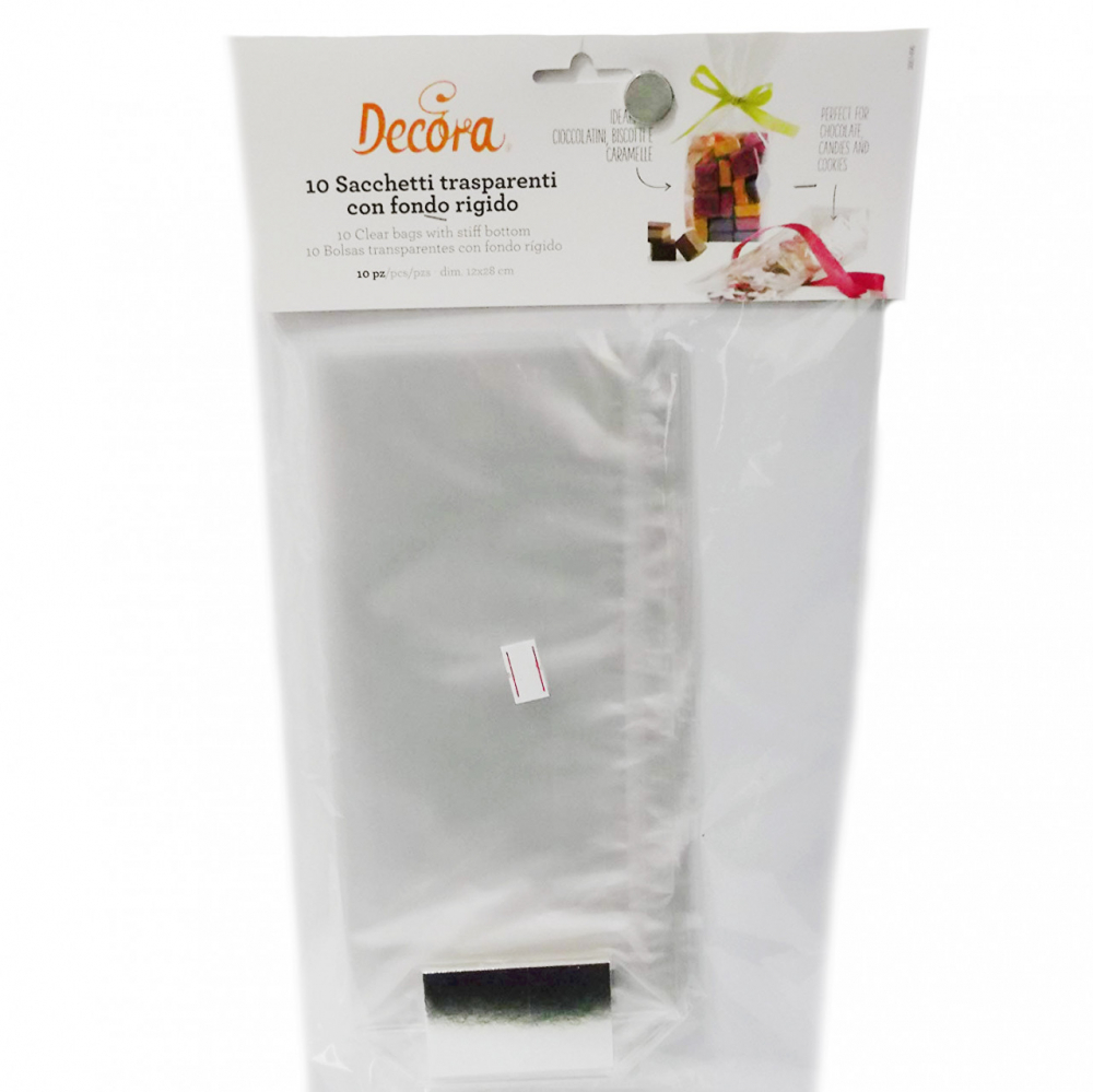 Pungi S cu Baza Carton, Celofan Transparent, 7.5 + 4 x H 22 cm, Set 100 Buc [3]