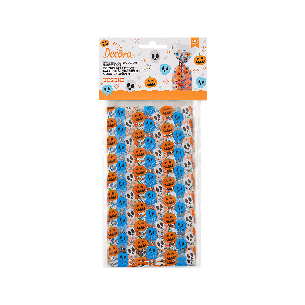 Pungi S cu Baza, Celofan cu Model Haloween, 12.5 x 3 x H 24 cm, Set 20 Buc [1]