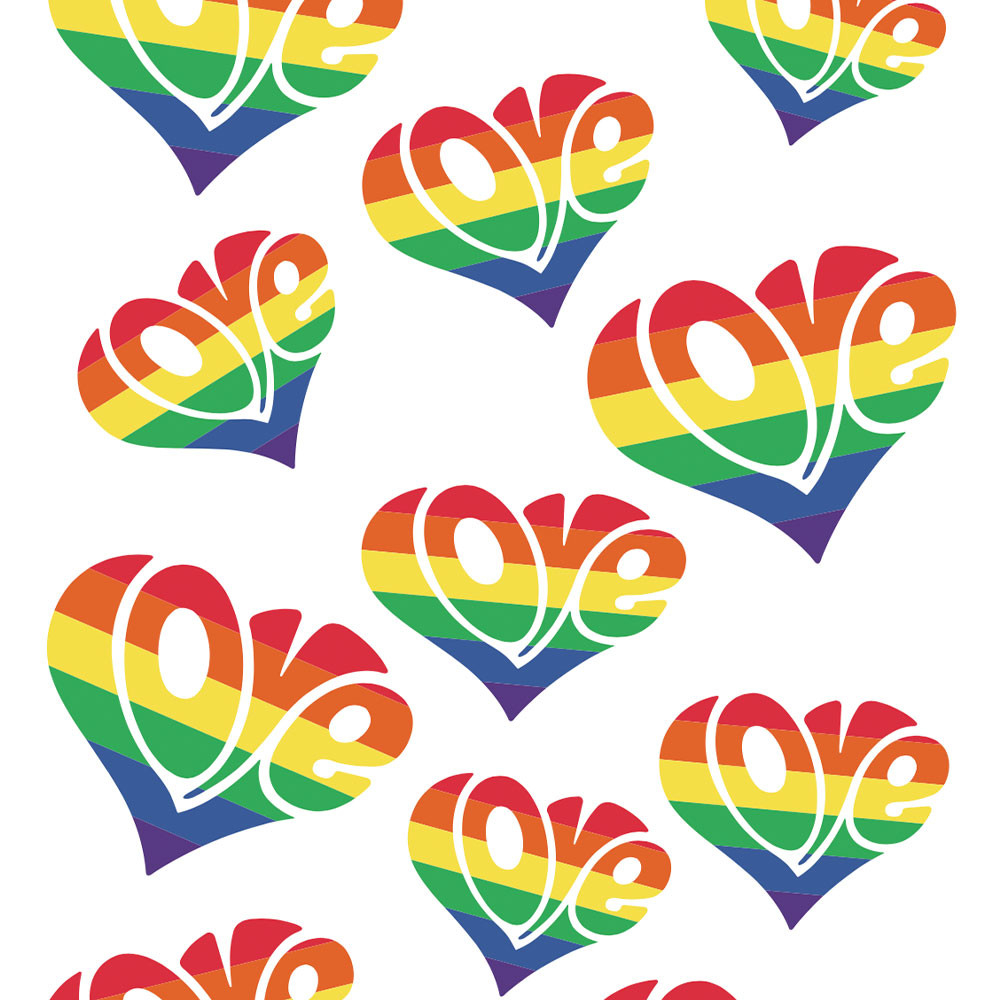 Pungi S cu Baza, Celofan cu Model Love, 12.5 x 3 x H 24 cm, Set 20 Buc [2]