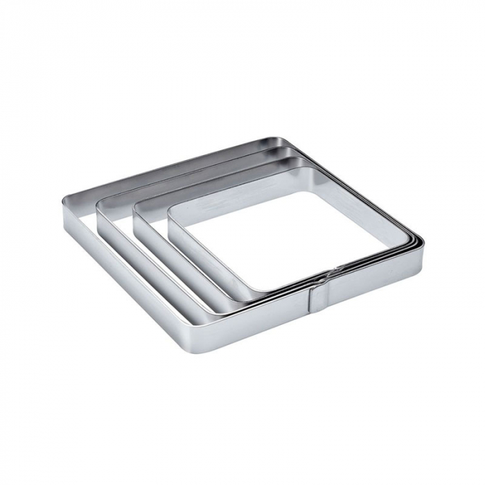 Rama Inox Patrata Colturi Rotunjite 14x14xH2cm [1]