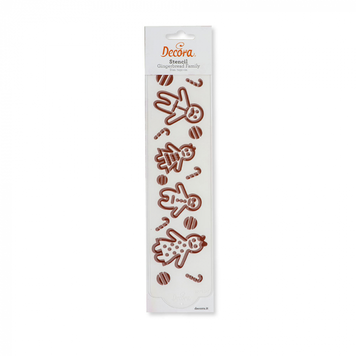Sablon Plastic Lateral Decor Craciun - Gingerbread Family, 30 x 7 cm [2]