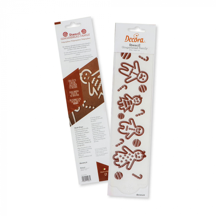 Sablon Plastic Lateral Decor Craciun - Gingerbread Family, 30 x 7 cm [3]