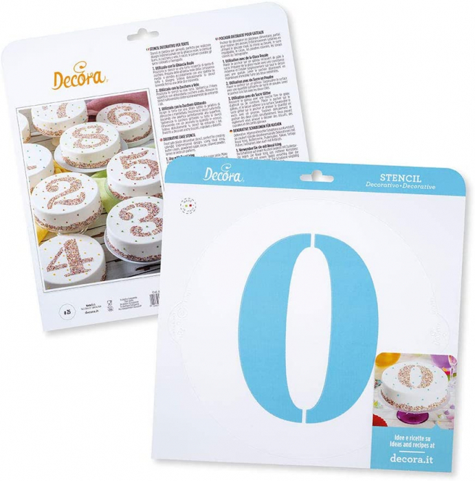 Sablon Plastic Rotund Decor Cifra 0, Ø 25 cm [2]