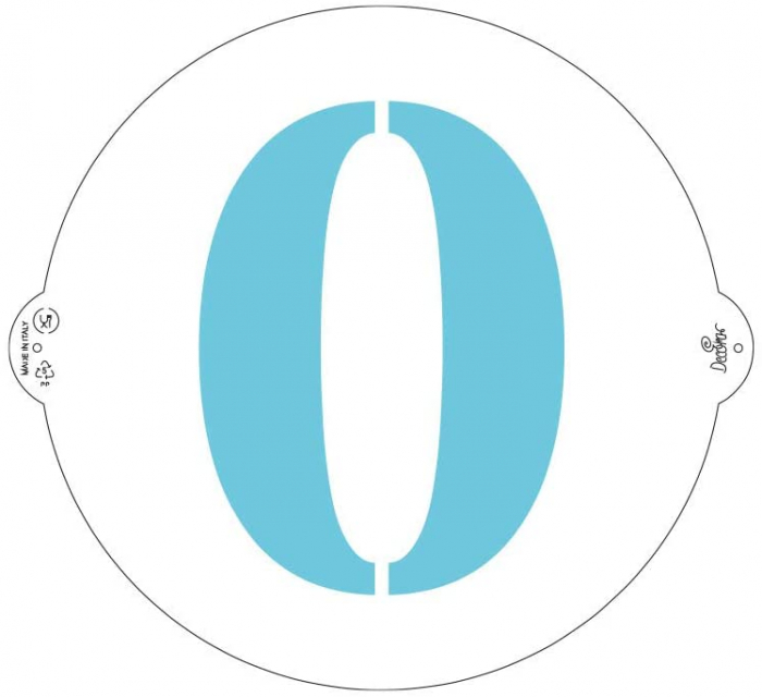 Sablon Plastic Rotund Decor Cifra 0, Ø 25 cm [3]