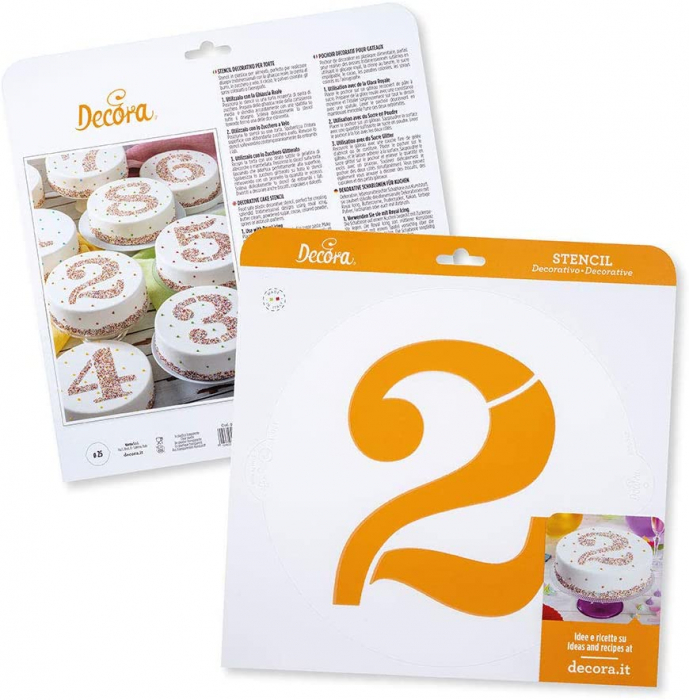Sablon Plastic Rotund Decor Cifra 2, Ø 25 cm [2]