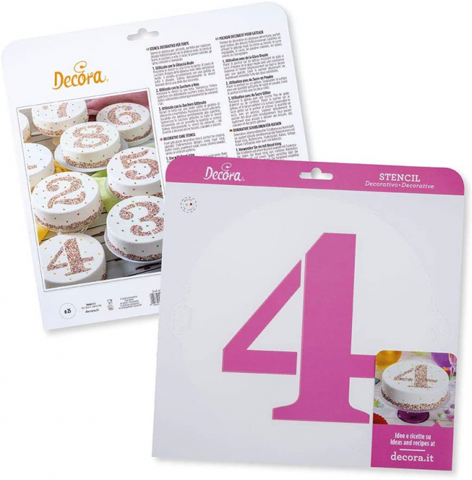 Sablon Plastic Rotund Decor Cifra 4, Ø 25 cm [3]