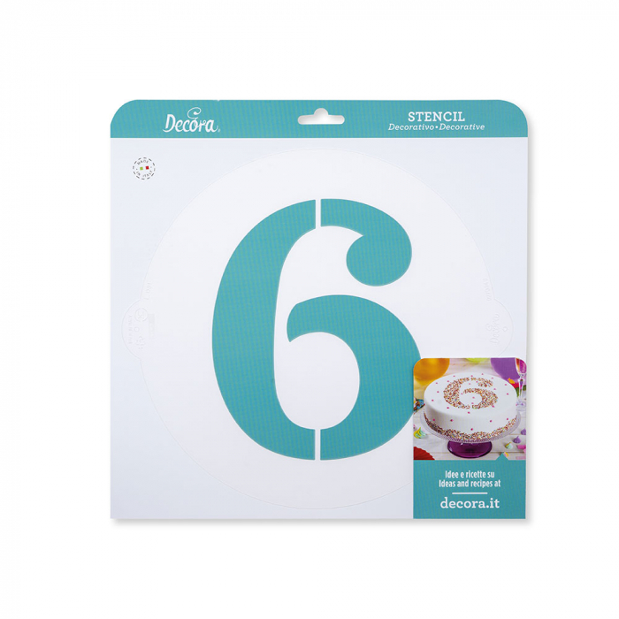 Sablon Plastic Rotund Decor Cifra 6, Ø 25 cm [2]