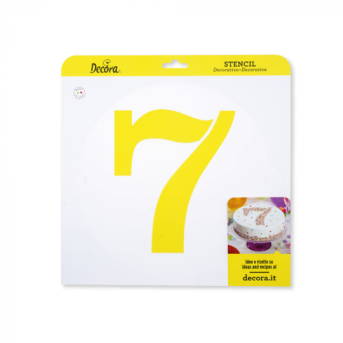 Sablon Plastic Rotund Decor Cifra 7, Ø 25 cm [2]