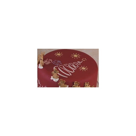 Sablon Plastic Rotund Decor Craciun cu Brad Ø 20 cm [3]