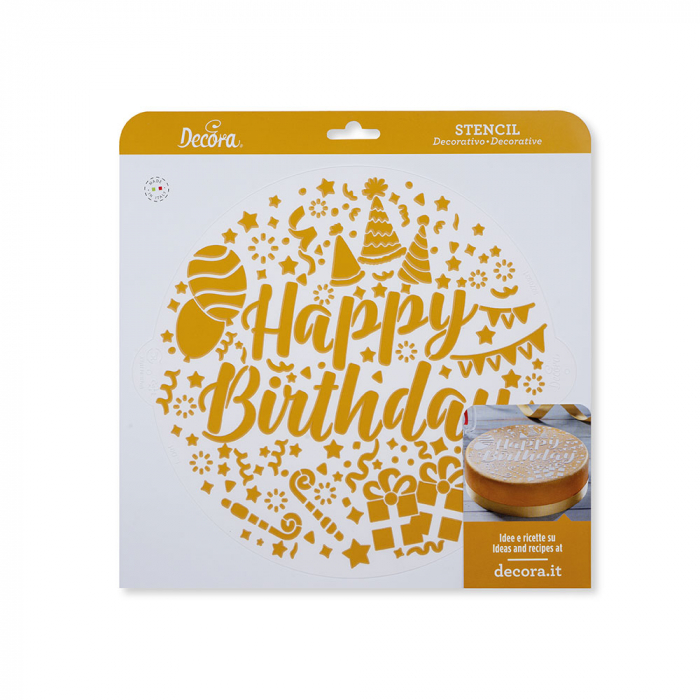 Sablon Plastic Rotund Decor Happy Birthday Ø 25 cm [4]