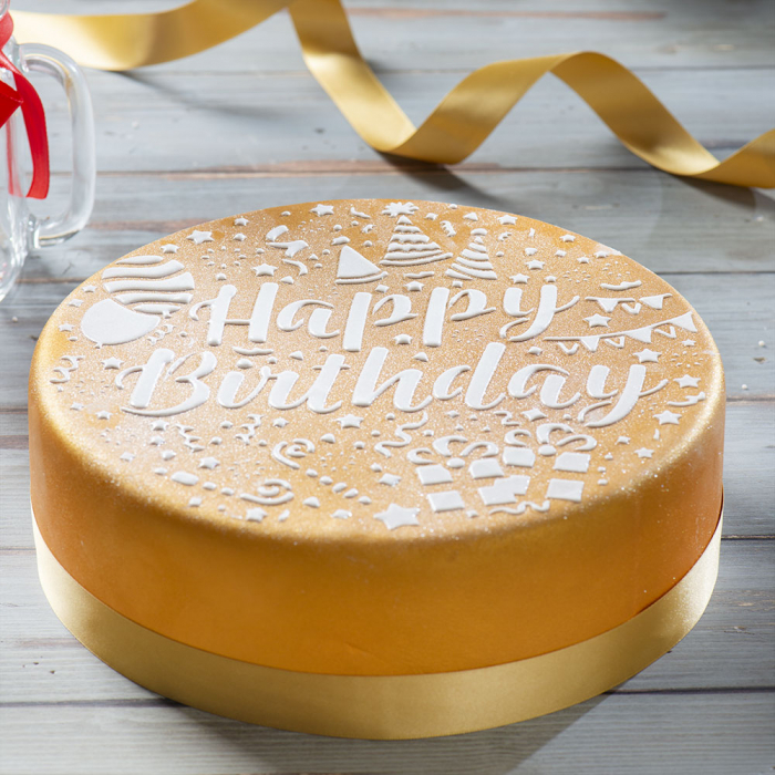 Sablon Plastic Rotund Decor Happy Birthday Ø 25 cm [2]