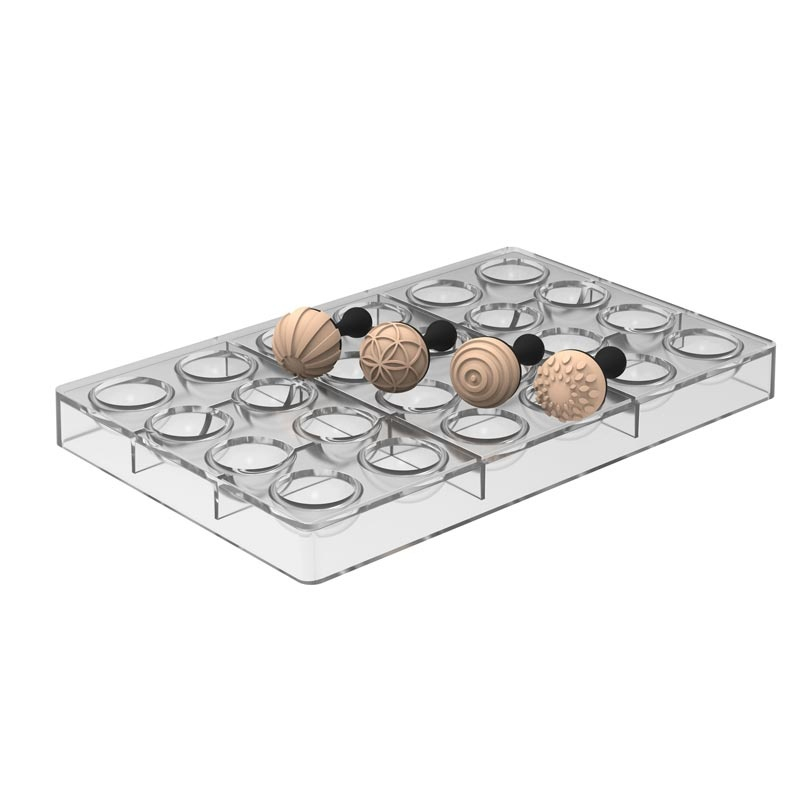 Semisfere Ciocolata Ø 3.1 x H 1.65 - Kit Matrita Titan 24 cavitati + 4 Stampile Decor [9]