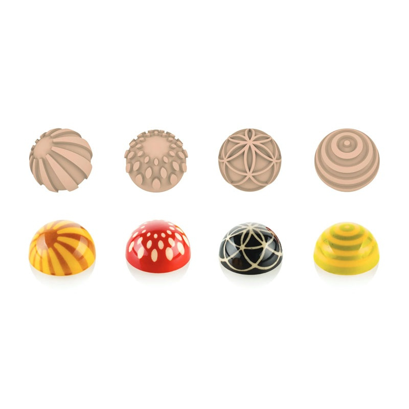 Semisfere Ciocolata Ø 3.1 x H 1.65 - Kit Matrita Titan 24 cavitati + 4 Stampile Decor [8]