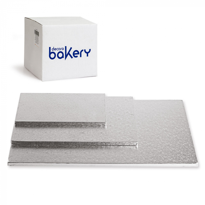 Set 10 Platouri Tort Dreptunghiulare Argintii, 45 x 35 x H 1.2 cm [3]