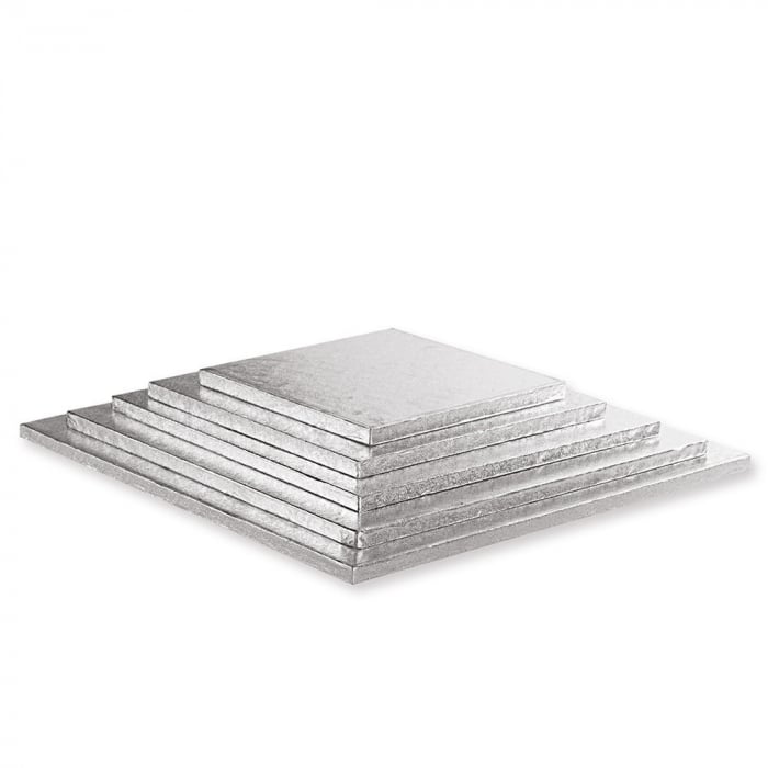 Set 10 Platouri Tort Patrate Argintii, 45 x 45 x H 1.2 cm [2]
