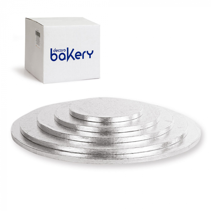 Set 10 Platouri Tort Rotunde Argintii, Ø 33 x H 1.2 cm [3]