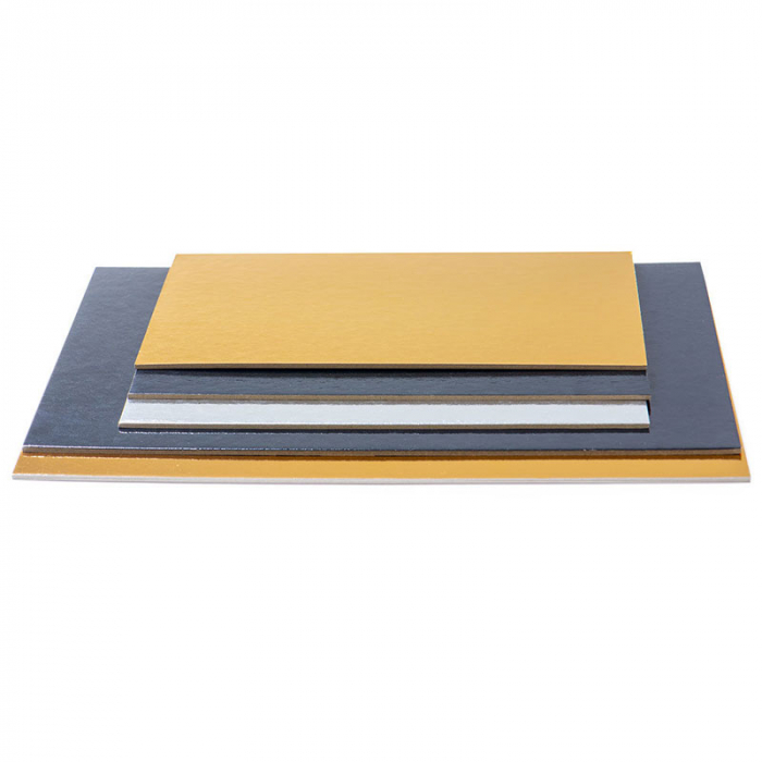 Set 100 Platouri Tort Dreptunghi 2 Fete, Auriu/Argintiu, 30x20xH0.1 cm [2]