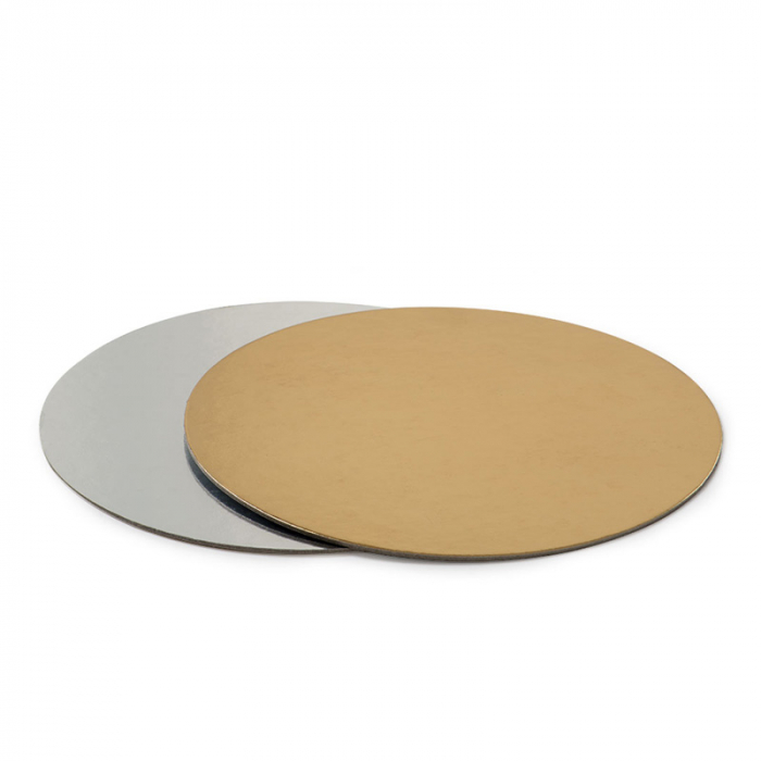 Set 100 Platouri Tort Rotunde 2 Fete, Auriu/Argintiu, Ø15xH0.1 cm [1]