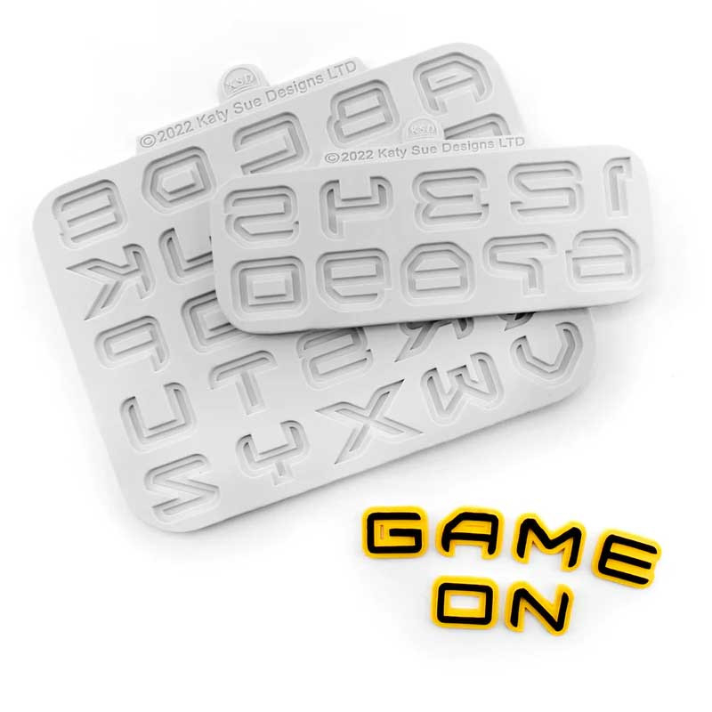 Set 2 Mulaje Silicon Alfabet + Cifre Stil Science Fiction H 1.7 cm [3]