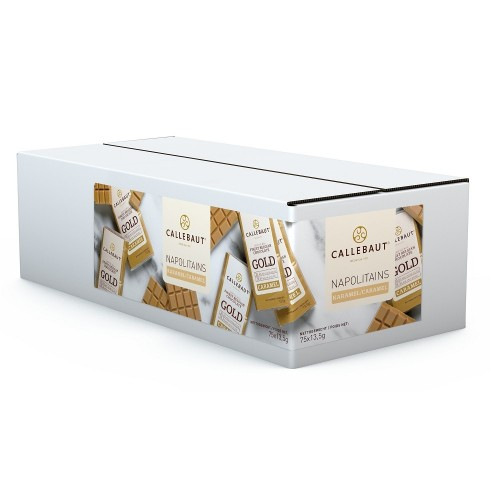 Mini Tablete Ciocolata Alba cu Caramel Gold Napolitans Nap GOLD, set 75 buc, Callebaut [2]