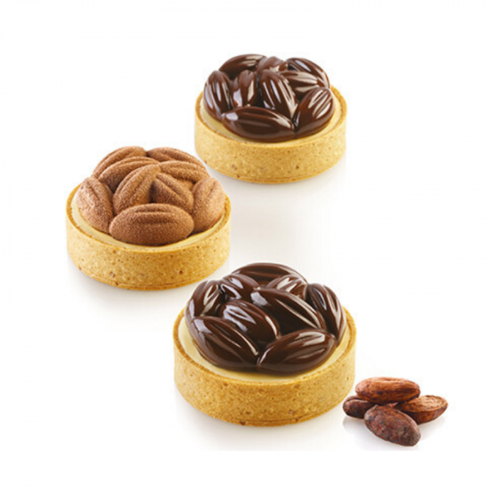 Set Tarte Ø 7 cm Cocoa, 8 Rame Microforate + Forma Silicon 8 Cavitati [6]