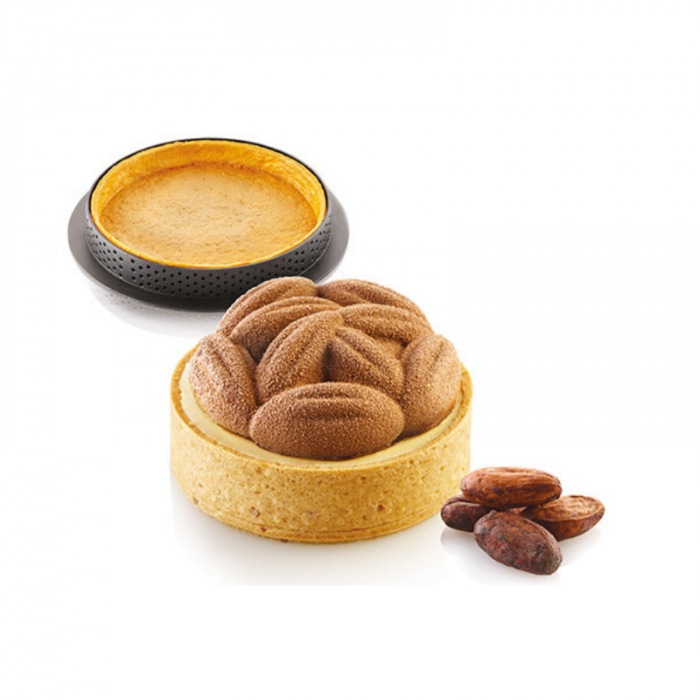 Set Tarte Ø 7 cm Cocoa, 8 Rame Microforate + Forma Silicon 8 Cavitati [2]
