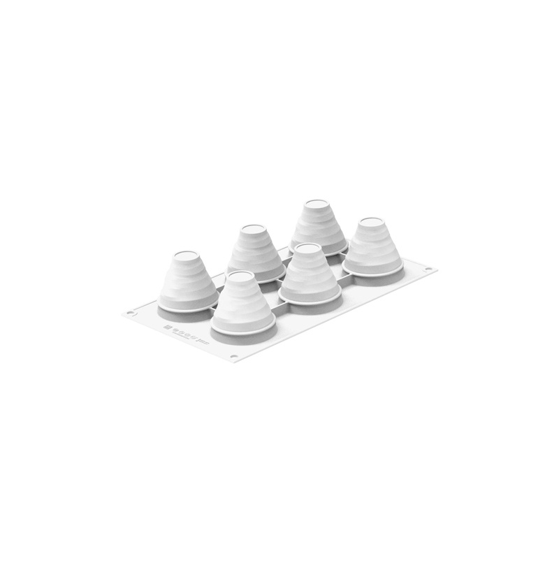 Set Tarte Albia Ø 7 m, 6 Rame Microforate + Forma Silicon 6 cavitati Ø 6.5 x H 6.1 cm 106 ml [2]