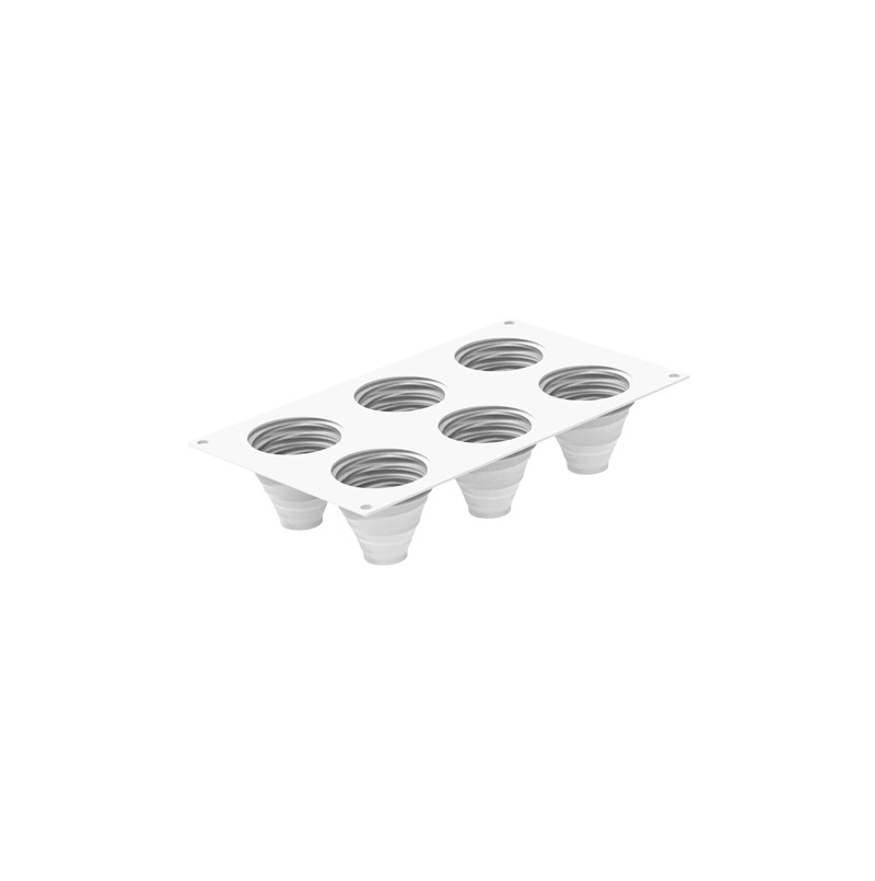 Set Tarte Albia Ø 7 m, 6 Rame Microforate + Forma Silicon 6 cavitati Ø 6.5 x H 6.1 cm 106 ml [4]
