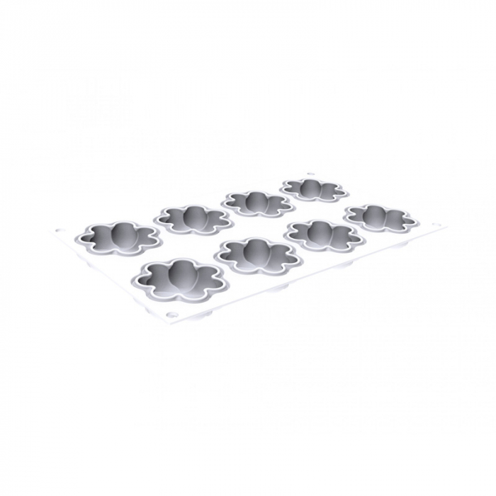Set Tarte Blossom Ø 7 x H 2 cm, 8 Rame Microforate + Forma Silicon 8 cavitati [4]