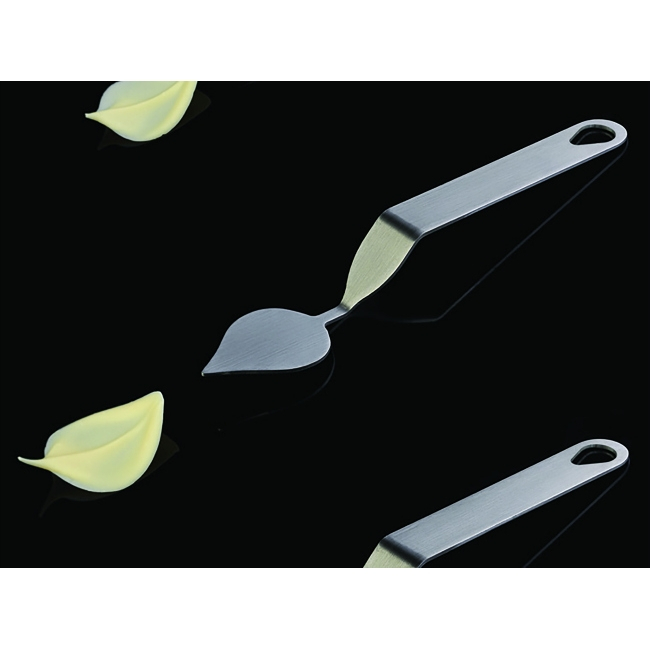 Spatula Inox Decor Ciocolata - Frunza model A, 6x4.4 cm [5]