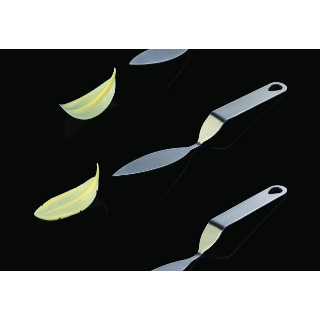 Spatula Inox Decor Ciocolata - Pene / Fulgi, 8x2.3 cm [7]