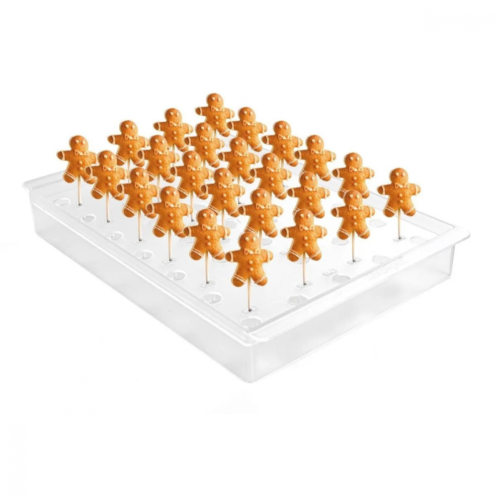 Suport 24 Produse pe Bastonase, 36 x 23.5 x H 4.8 cm, Plastic Transparent [2]
