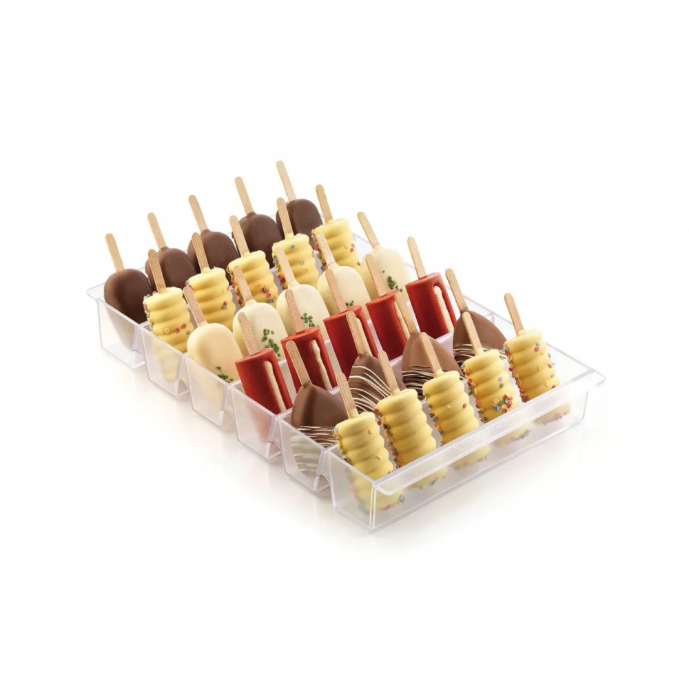 Suport 24 Produse Sandwich/Bastonase, 36 x 23.5 x H 4.8 cm, Plastic Transparent [2]