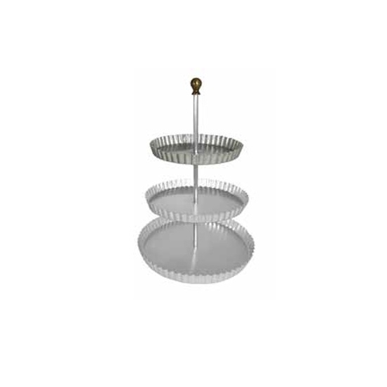 Suport Bufet, Candy Bar HAPPY HOUR, Ø 28-24-20 x H 46 cm, Aluminiu si Bronz [1]