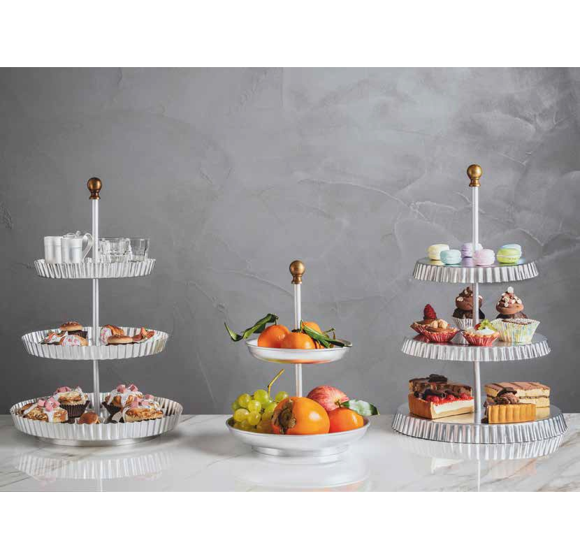 Suport Bufet, Candy Bar LA DOLCE VITA, Ø 28-24-20 x H 46 cm, Aluminiu si Bronz [2]