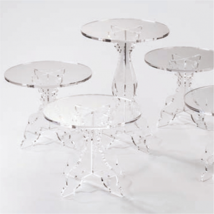 Suport Bufet Cristal Baroc, Plexiglas Transparent, Ø26xH21cm [3]