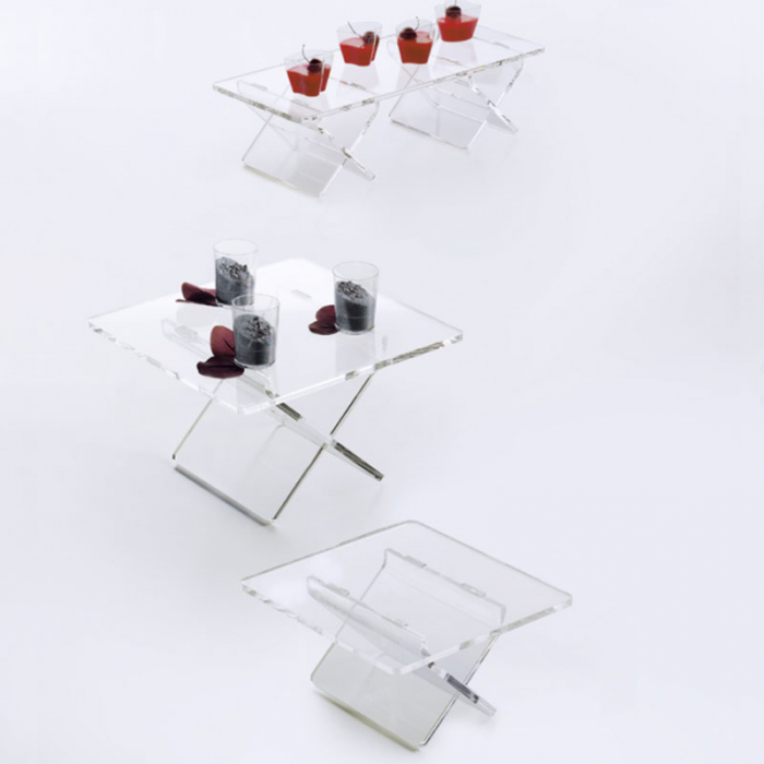 Suport Bufet Plexiglas Transparent 25 x 25 x H 14 cm [2]