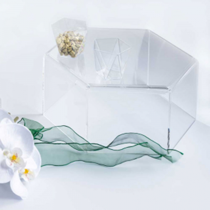 Suport Bufet Plexiglas Transparent Hexagon Mosaic Ø 24 x H 12.5 cm [2]