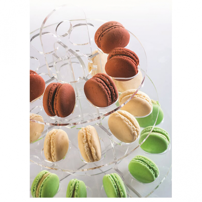 Suport Macarons 3 Etaje, Plexiglas Transparent, Ø 24 x H 28 cm [3]