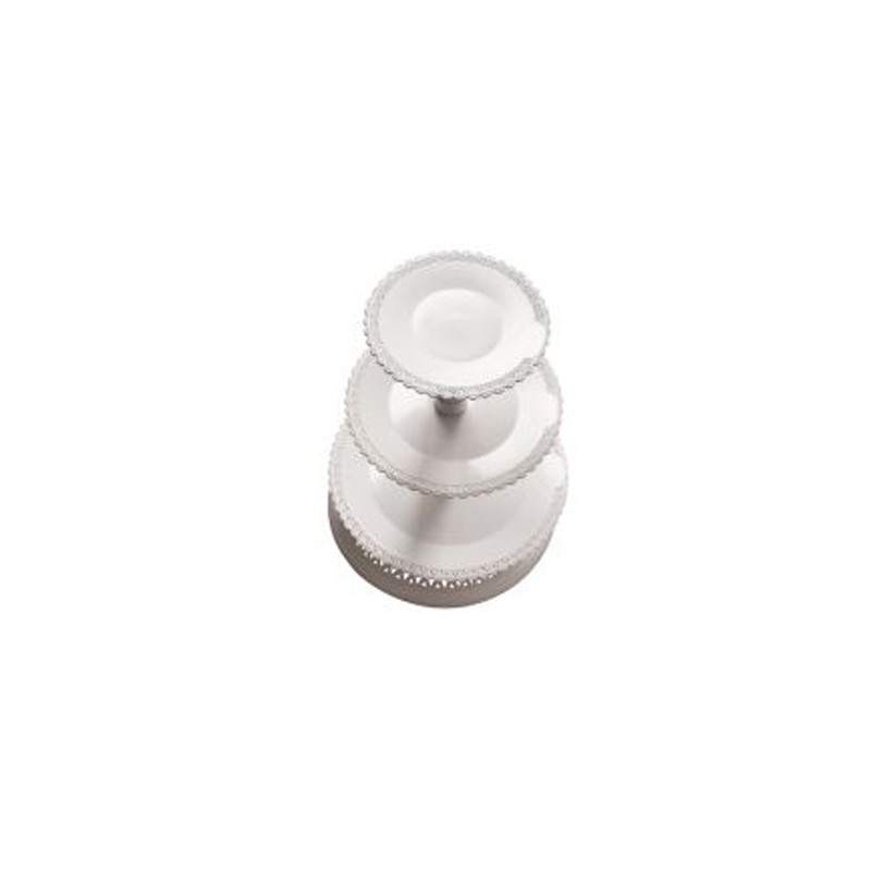 Suport Tort/ Bufet 3 Etaje, Plastic Alb, Ø 25-30-35 x H 8 cm [2]