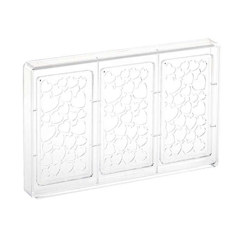 Tablete Ciocolata 13.7 x 7.1 x H 0.95 cm - Matrita Policarbonat Love, 3 cavitati, 100 gr [2]