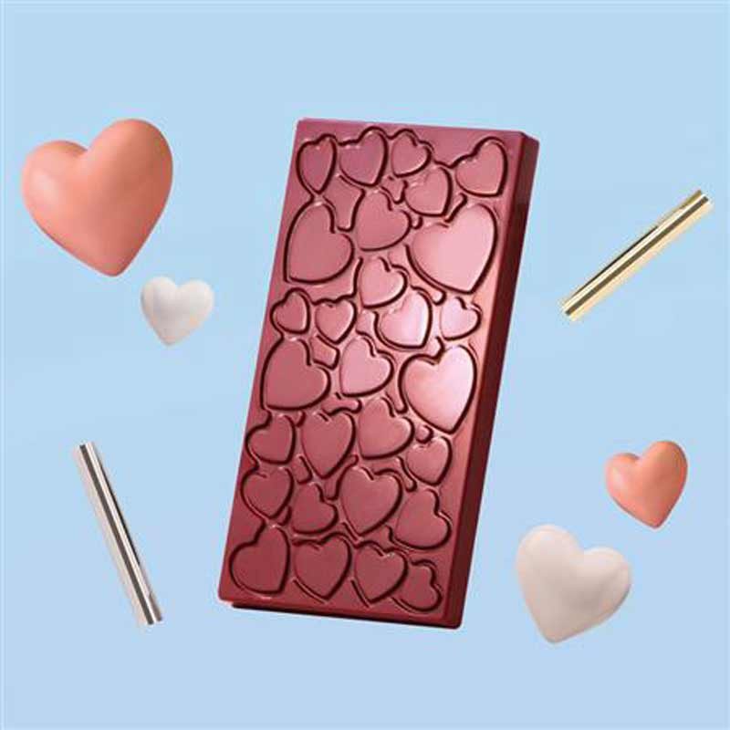 Tablete Ciocolata 13.7 x 7.1 x H 0.95 cm - Matrita Policarbonat Love, 3 cavitati, 100 gr [1]