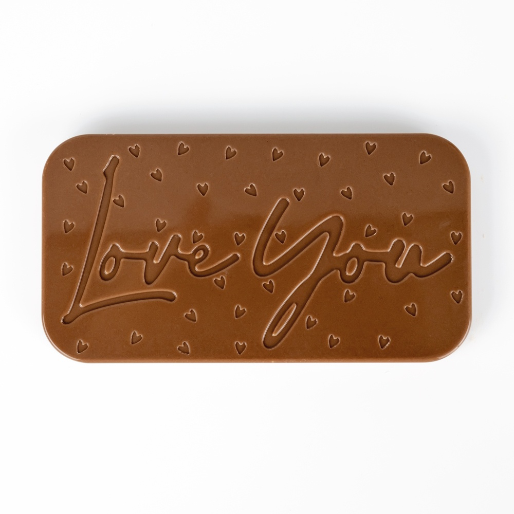 Tablete Ciocolata 13 x 7 x H 1 cm - Matrita Policarbonat Love You, 3 Cavitati, 100 gr [4]