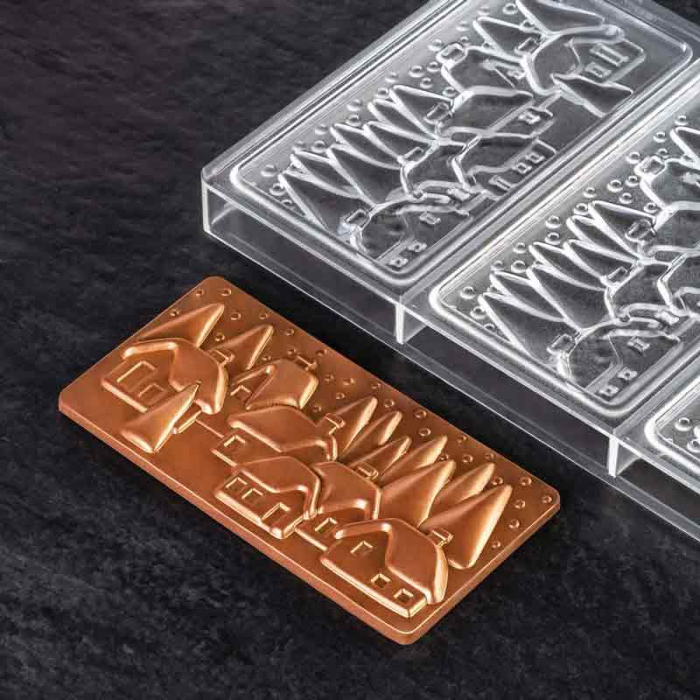 Tablete Ciocolata 15.4 x 7.7 x H 1 cm - Matrita policarbonat Oraselul de Craciun, 3 cavitati [4]