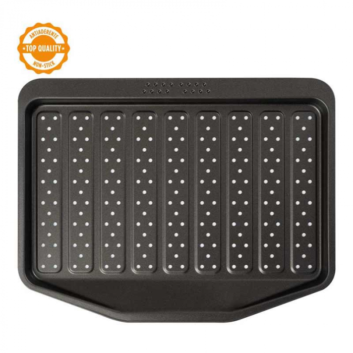Tava Coacere Perforata Crisp & Fry 41 x 31.5 x H 2.5 cm, Aluminiu Antiaderent [2]